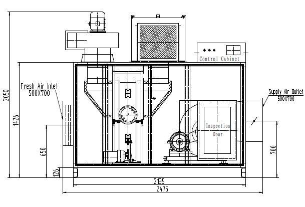 อุตสาหกรรมอุปกรณ์ลดความชื้นซิลิก้าที่มีประสิทธิภาพสูง 50 กก. / ชม